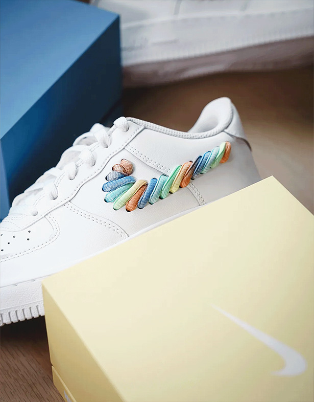 Nike Air Force 1 Low GS “Rainbow Lace Swoosh” FQ4948-100
