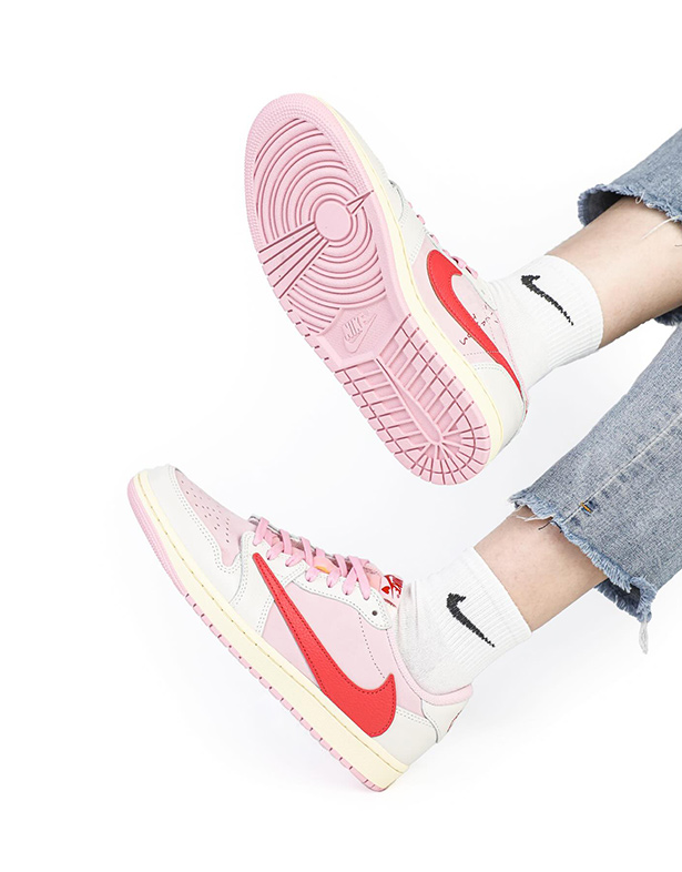 Travis-Scott x Air Jordan 1 Low OG Tropical Shy Pink