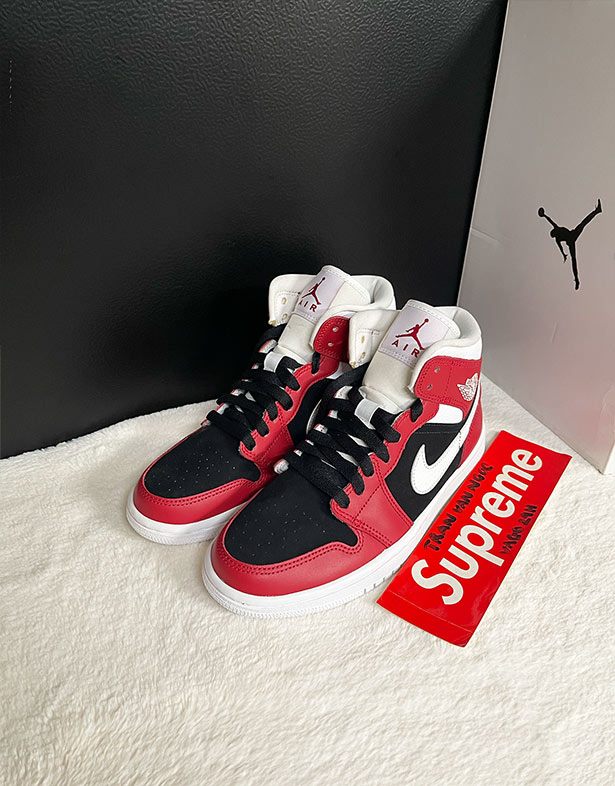 Nike Air Jordan 1 Mid “Gym Red Black” (w) BQ6472-601