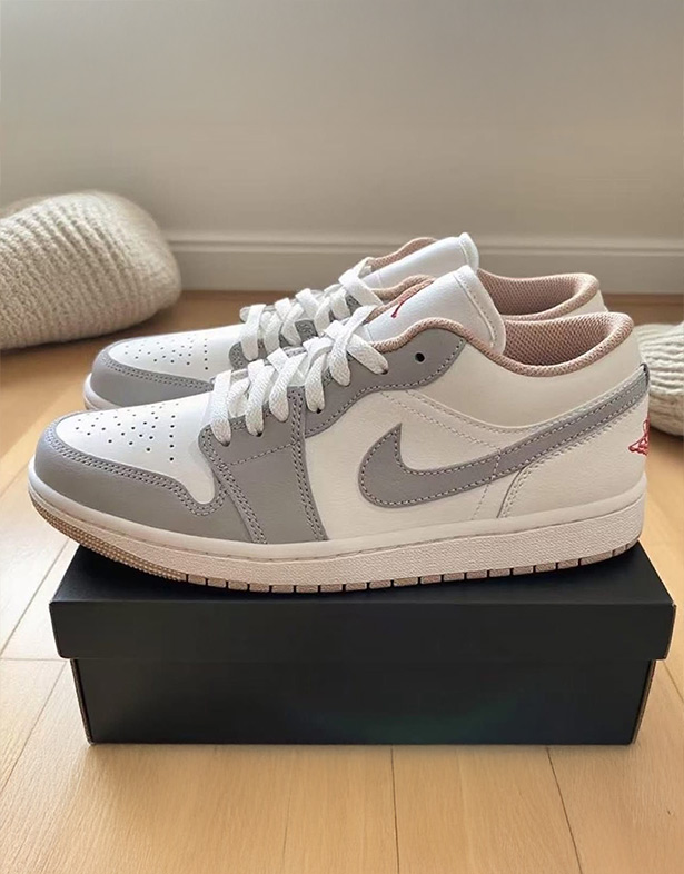 Nike Air Jordan 1 Low “Sail College Grey” 553558-169 swoosh