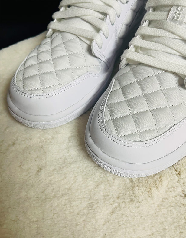 Giày Nike Air Jordan 1 Low Quilted “Triple White” (w) DB6480-100
