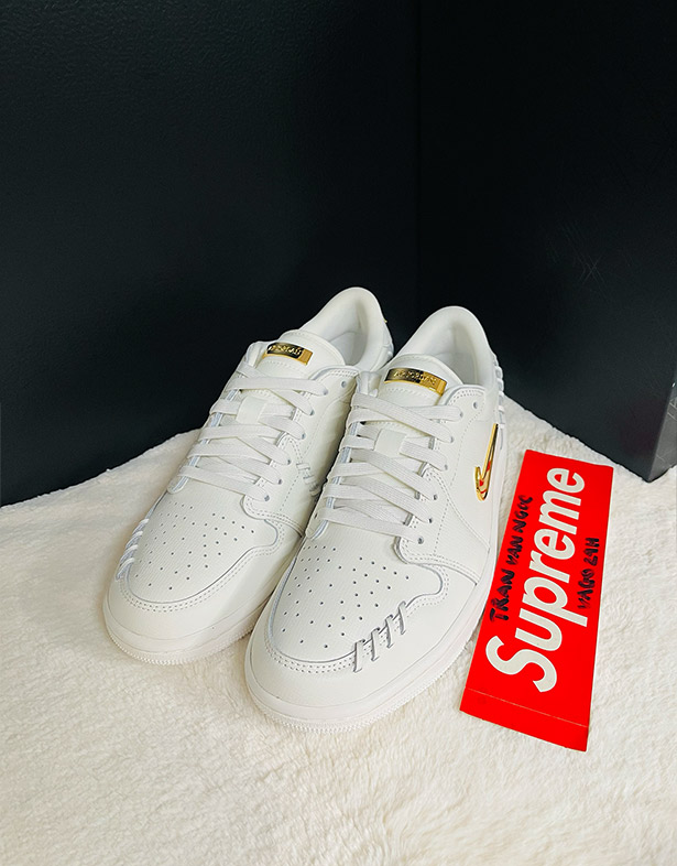 Giày Nike Air Jordan 1 Low Method of Make “Sail Metallic Gold” (w) FN5032-100