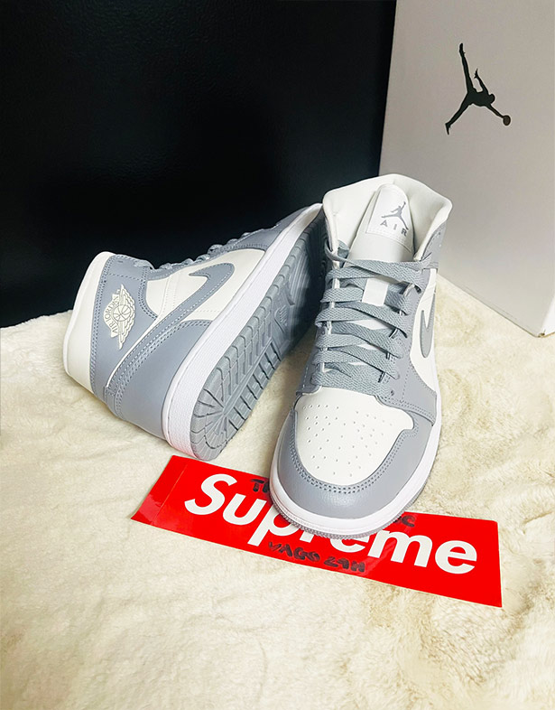 Giày Nike Air Jordan 1 Mid “Grey Sail” (w) BQ6472-115