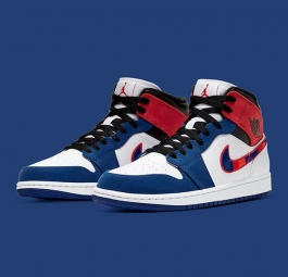 Jordan 1 Mid Rush Blue University Red