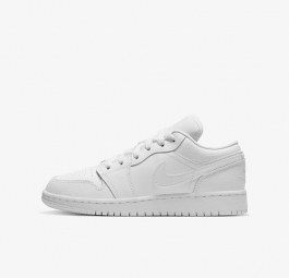 Nike Air Jordan 1 Low GS “Triple White” 553560-136