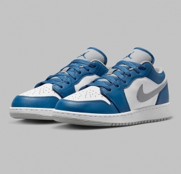 Nike Air Jordan 1 Low GS “True Blue Cement” 553560-412