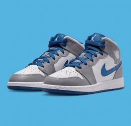 Nike Air Jordan 1 Mid GS “Cement True Blue” DQ8423-014