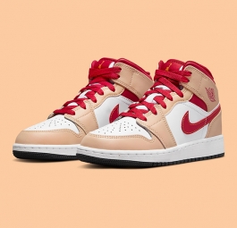 Nike Air Jordan 1 Mid GS “Cardinal Red” 554725-201