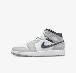 Nike Air Jordan 1 Mid GS “Light Smoke Grey” 554725-078