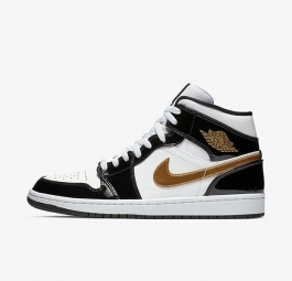 Nike Air Jordan 1 Mid Patent “Black Gold” 852542-007