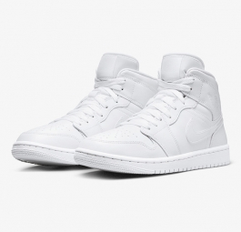 Nike Air Jordan 1 Mid “Triple White” 2022 554724-136