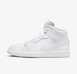 Nike Air Jordan 1 Mid “Triple White” 554724-136