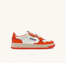 Autry Medalist Leather Low “Orange White” AULM-WB21