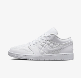 Nike Air Jordan 1 Low Quilted “Triple White” (w) DB6480-100