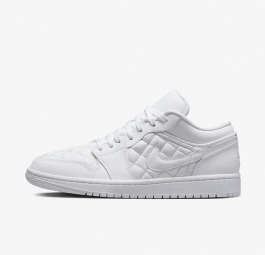 Nike Air Jordan 1 Low Quilted “Triple White” (w) DB6480-100