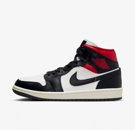 Nike Air Jordan 1 Mid “Black Gym Red” (w) BQ6472-061