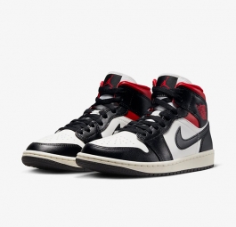 Nike Air Jordan 1 Mid “Black Gym Red” (w) BQ6472-061