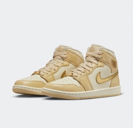 Nike Air Jordan 1 Mid “Pale Vanilla Gold” (w) FB9892-200