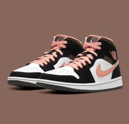 Wmns Air Jordan 1 Mid SE Peach Mocha