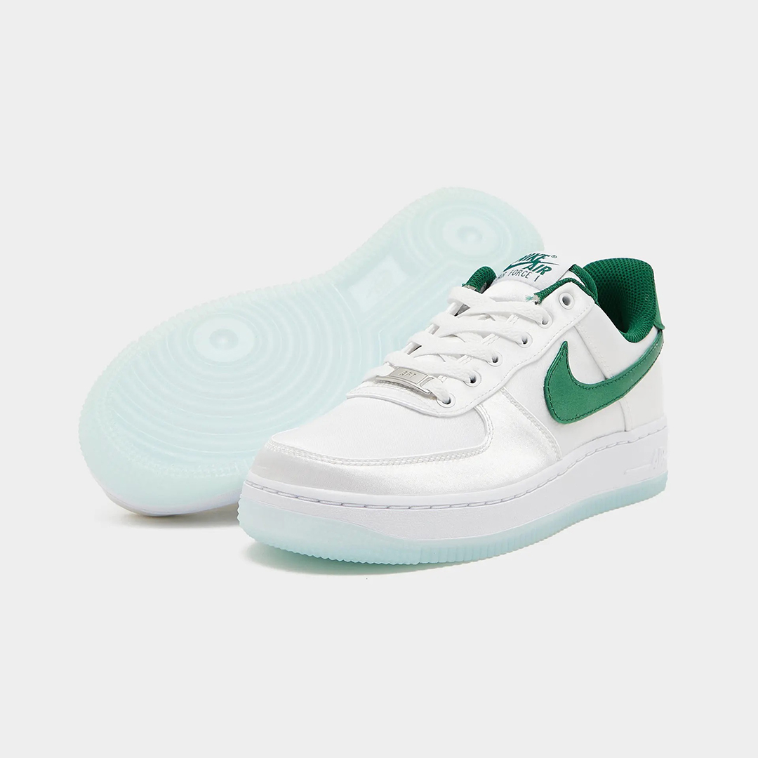 Nike Air Force 1 Low 07 Satin White Pine Green Womens