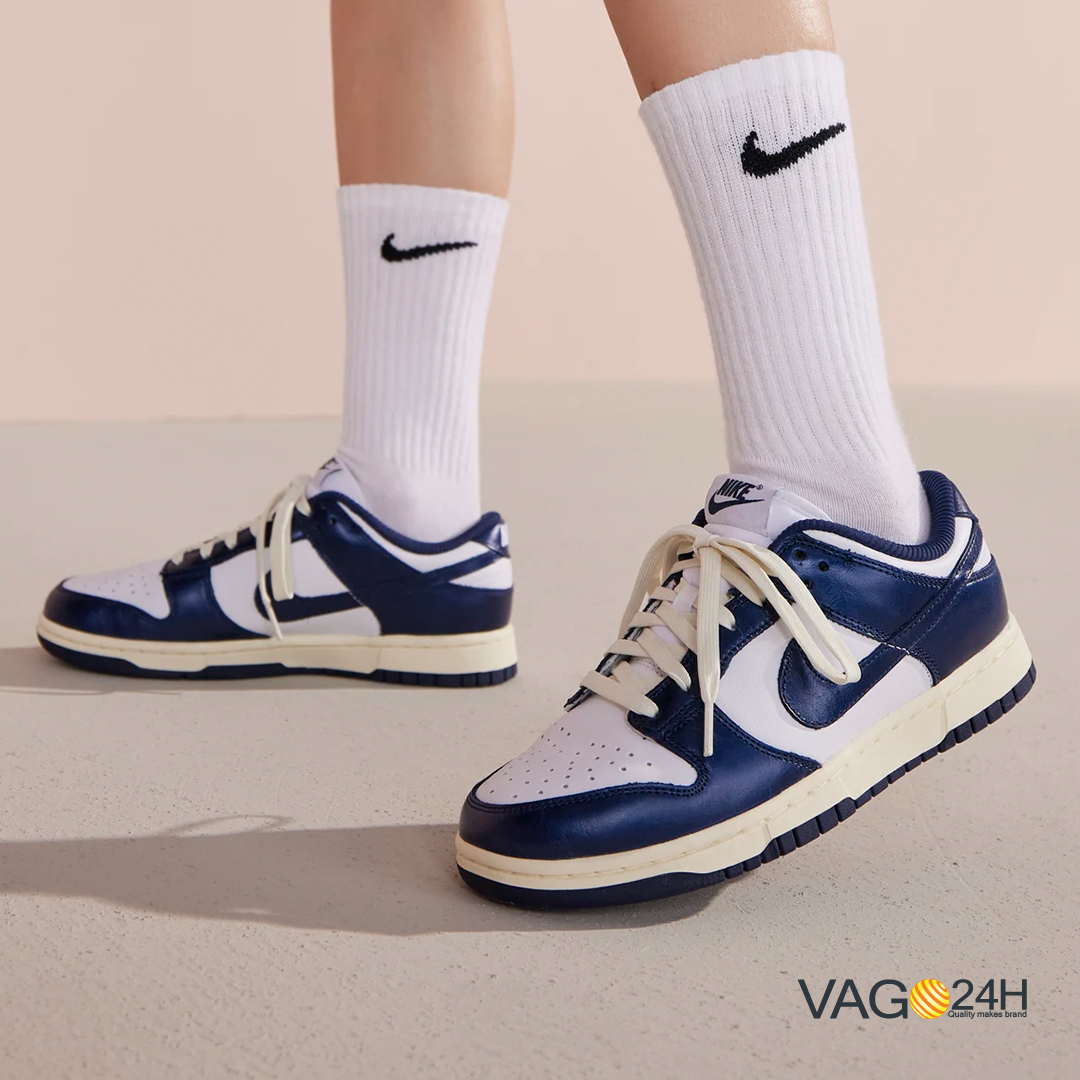 Nike Dunk Low PRM Vintage Navy Womens detail