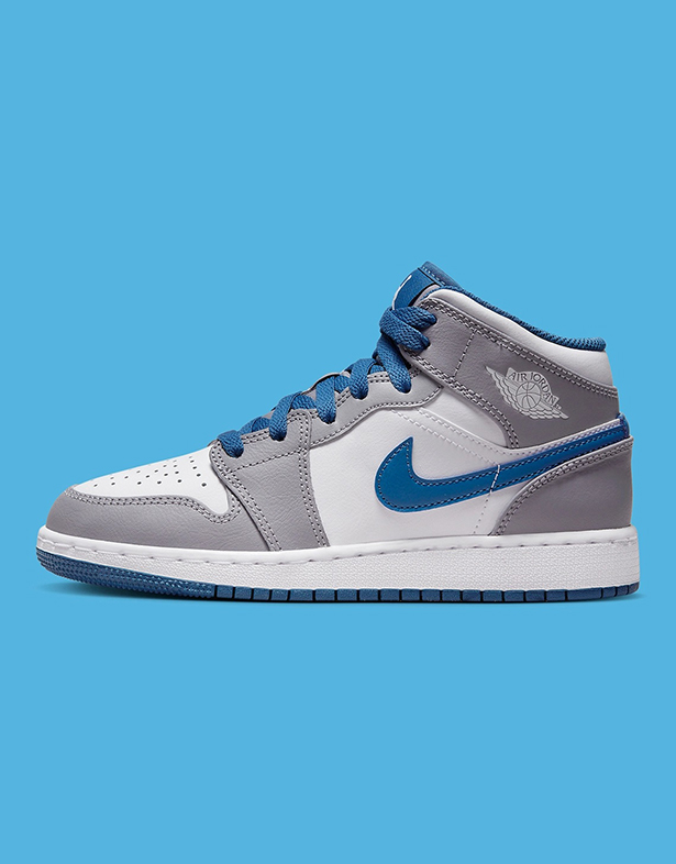 Air Jordan 1 Mid GS 'Cement True Blue